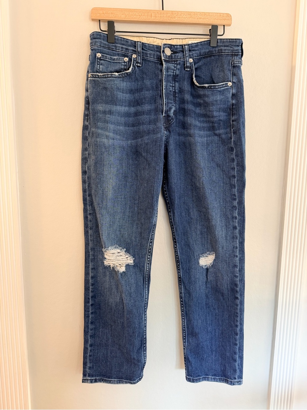 Rag & Bone Maya High Rise Ankle Slim Distressed Jeans Size 29